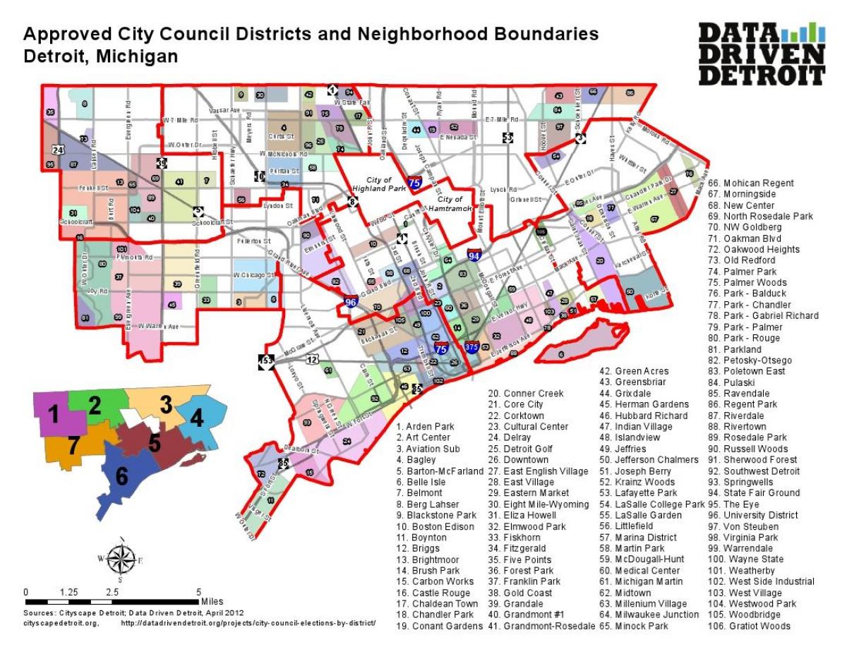 distrito ng Detroit mapa