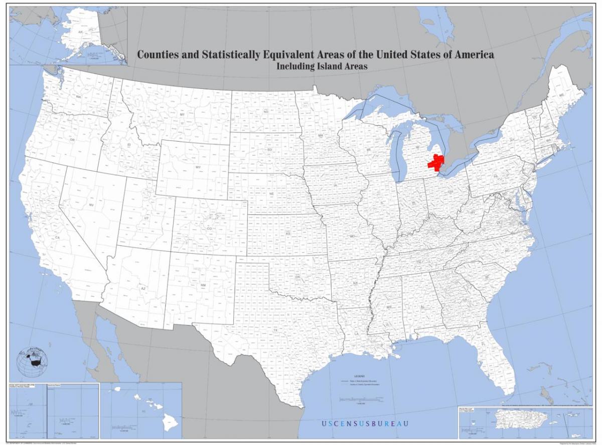 Detroit lokasyon sa mapa