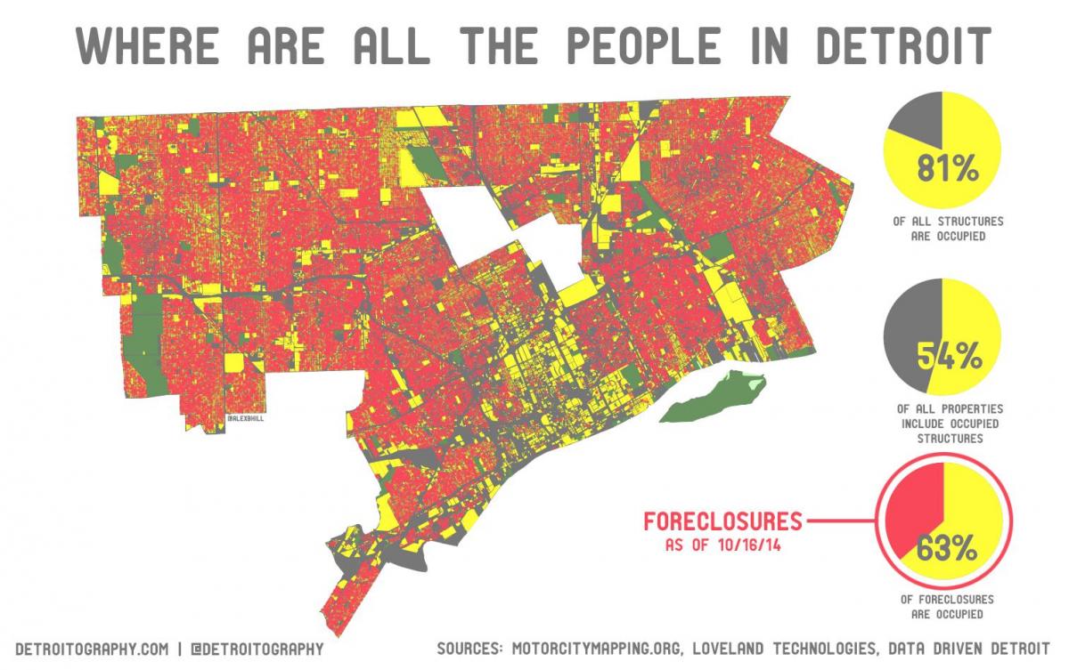 Detroit populasyon mapa