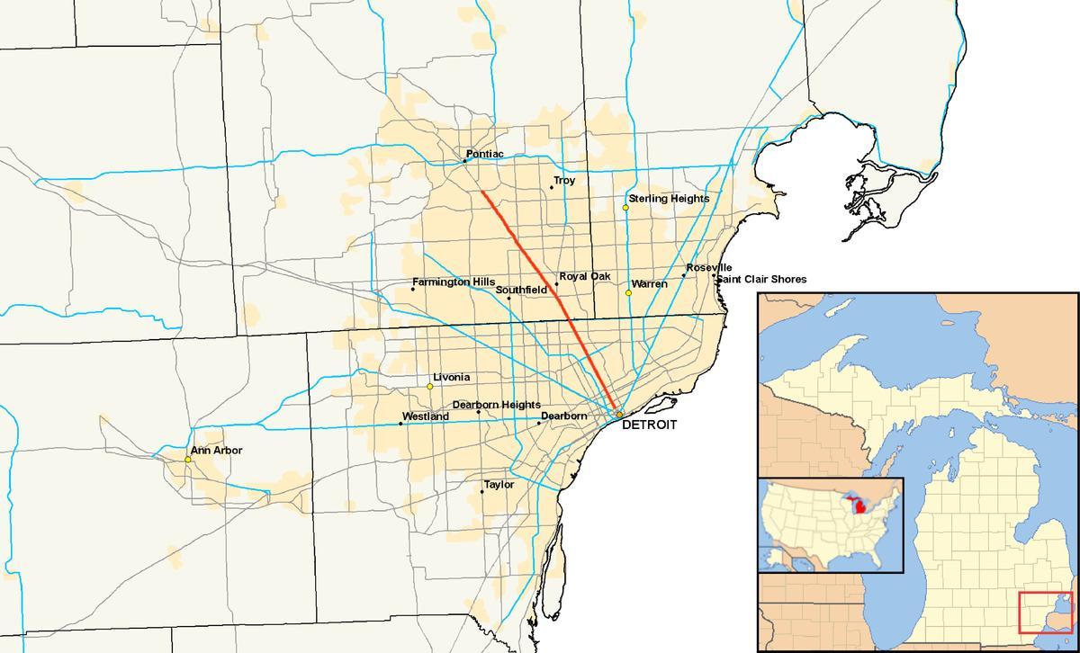 Detroit munisipyo mapa
