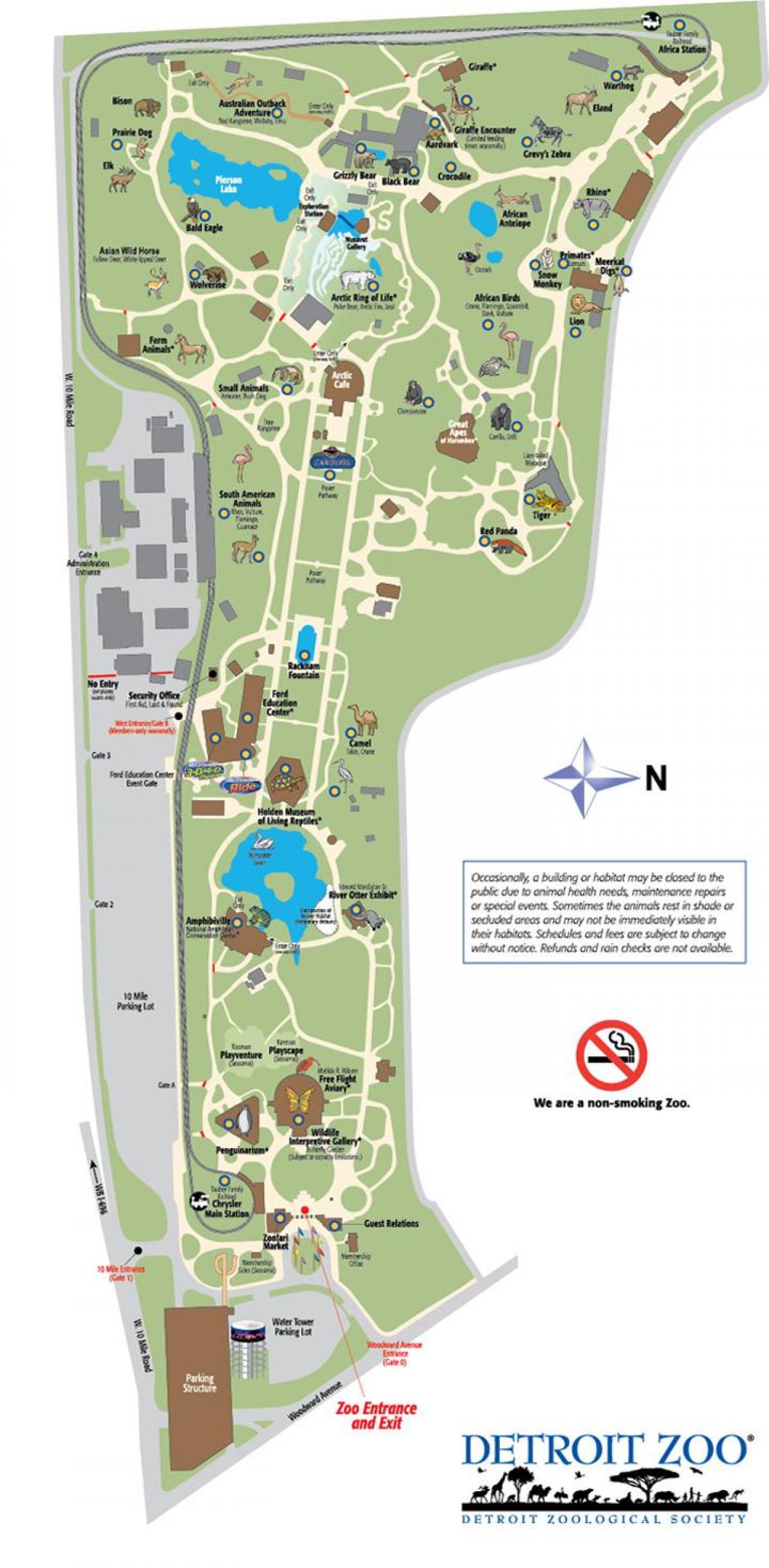mapa ng Detroit zoo
