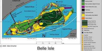 Mapa ng Belle Isle Detroit