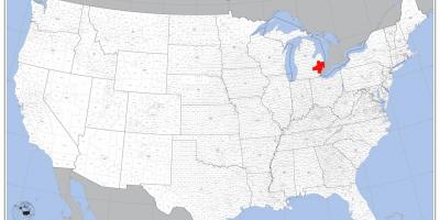Detroit lokasyon sa mapa