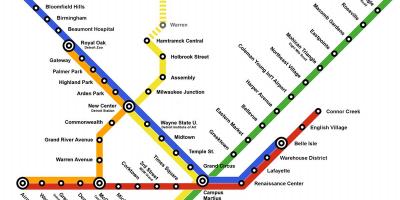 Mapa ng Detroit Metro